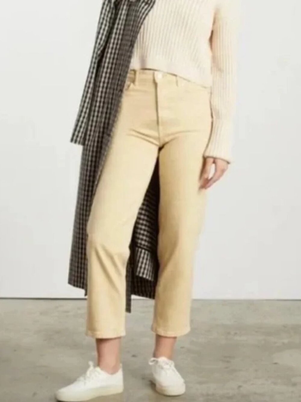 Everlane NWT The Way High Straight Jean in Yellow size 35 Tall